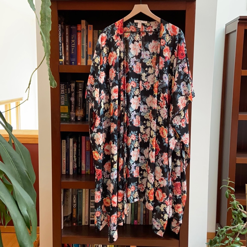 Chiffon open front cardigan